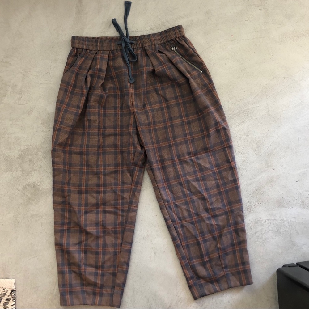 Free people plaid wide trousers